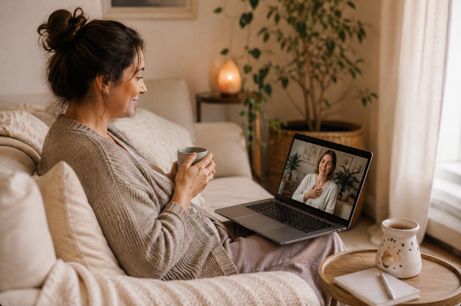 Online-Begleitung – Sitzung via Video von zu Hause